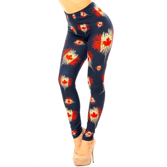 Canada Day Leggings One Size Fits Most - Picture 1 of 1